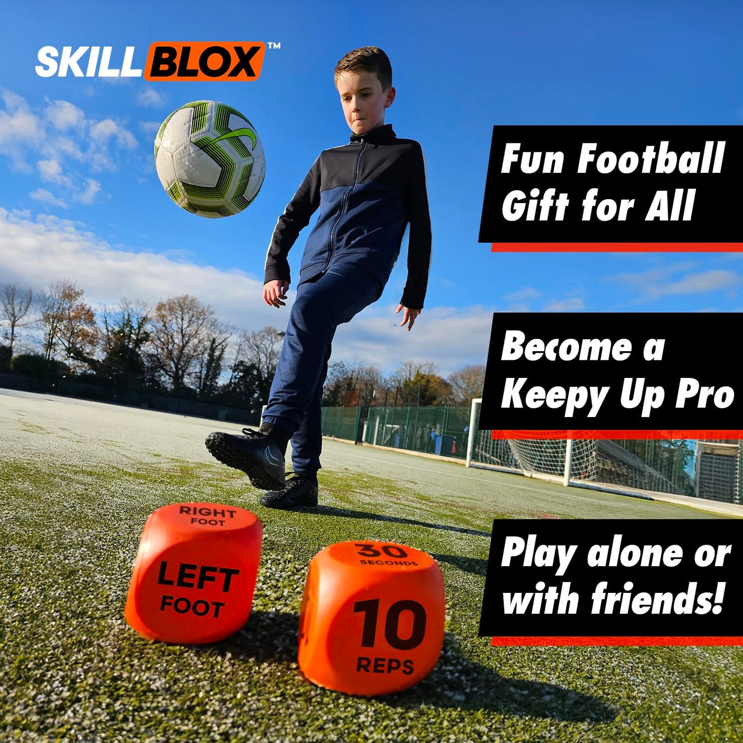 SKILL BLOX Keepy Up Training Dice – Football Gifts for Boys and Girls - KEEPY UP EDITION
