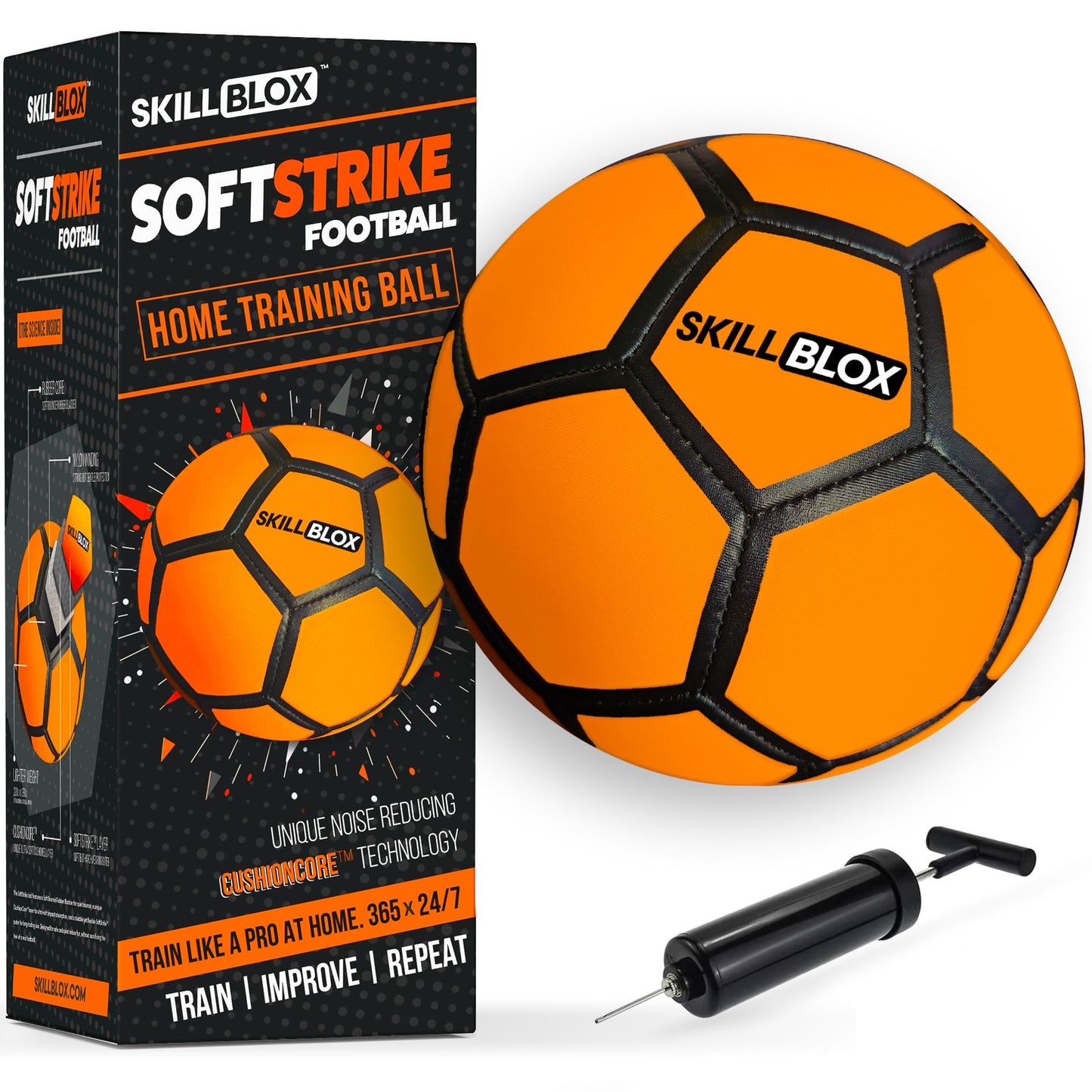 SKILL BLOX SoftStrike Home Indoor Football Training Ball - Size 4 - Football Gifts for Boys and Girls (SKILLBLOX SKILLS HOME TRAINING BALL)