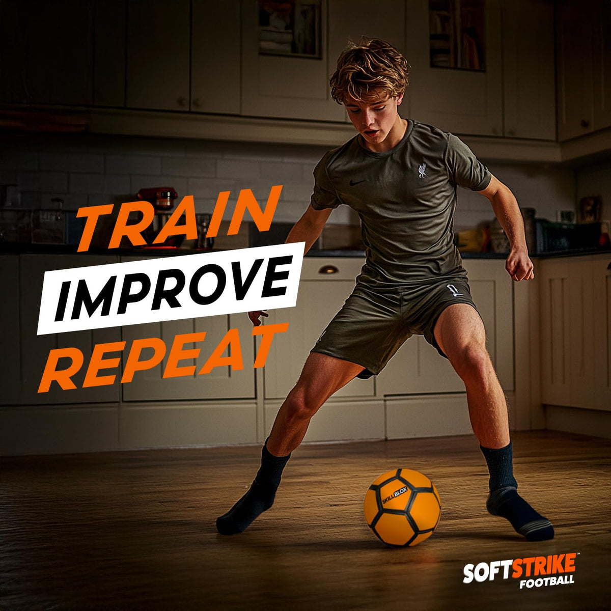 SKILL BLOX SoftStrike Home Indoor Football Training Ball - Size 4 - Football Gifts for Boys and Girls (SKILLBLOX SKILLS HOME TRAINING BALL)